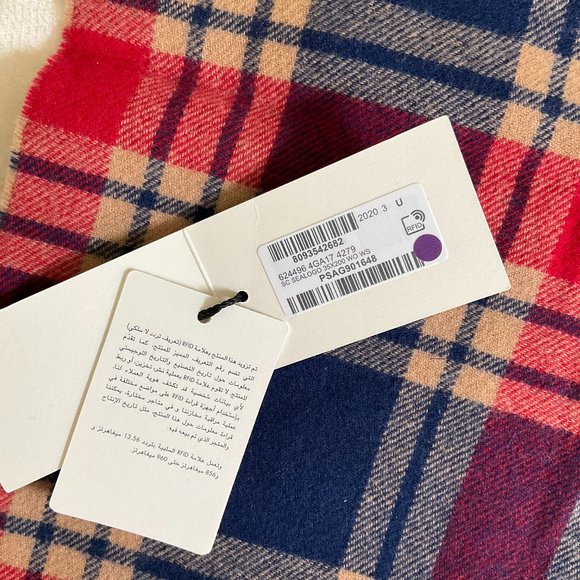 Gucci Vintage Logo Wool Check Scarf - Picture 9 of 10